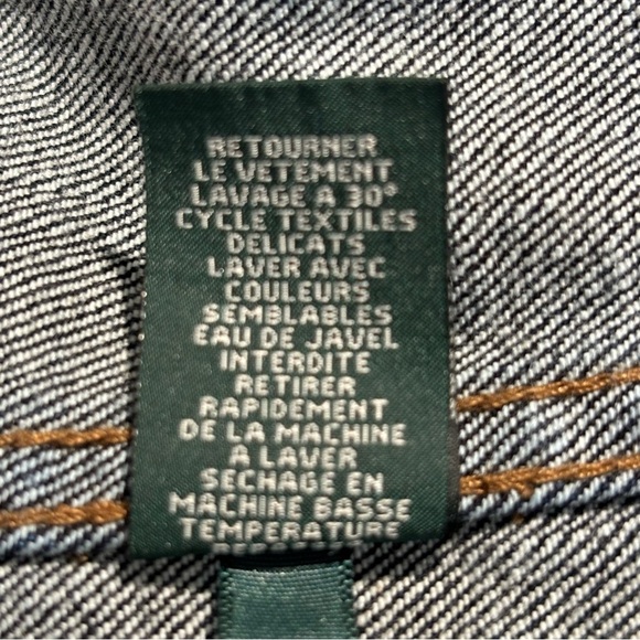 LAUREN RALPH LAUREN Sz L Classic Denim Jean Jacket Multiple Pockets Dark Wash - Picture 9 of 11